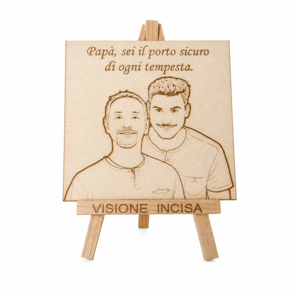 Ritratto Line Art - Idea Regalo Papà