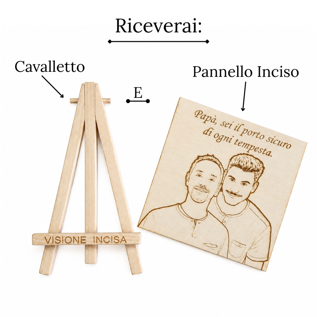 Ritratto Line Art - Idea Regalo Papà
